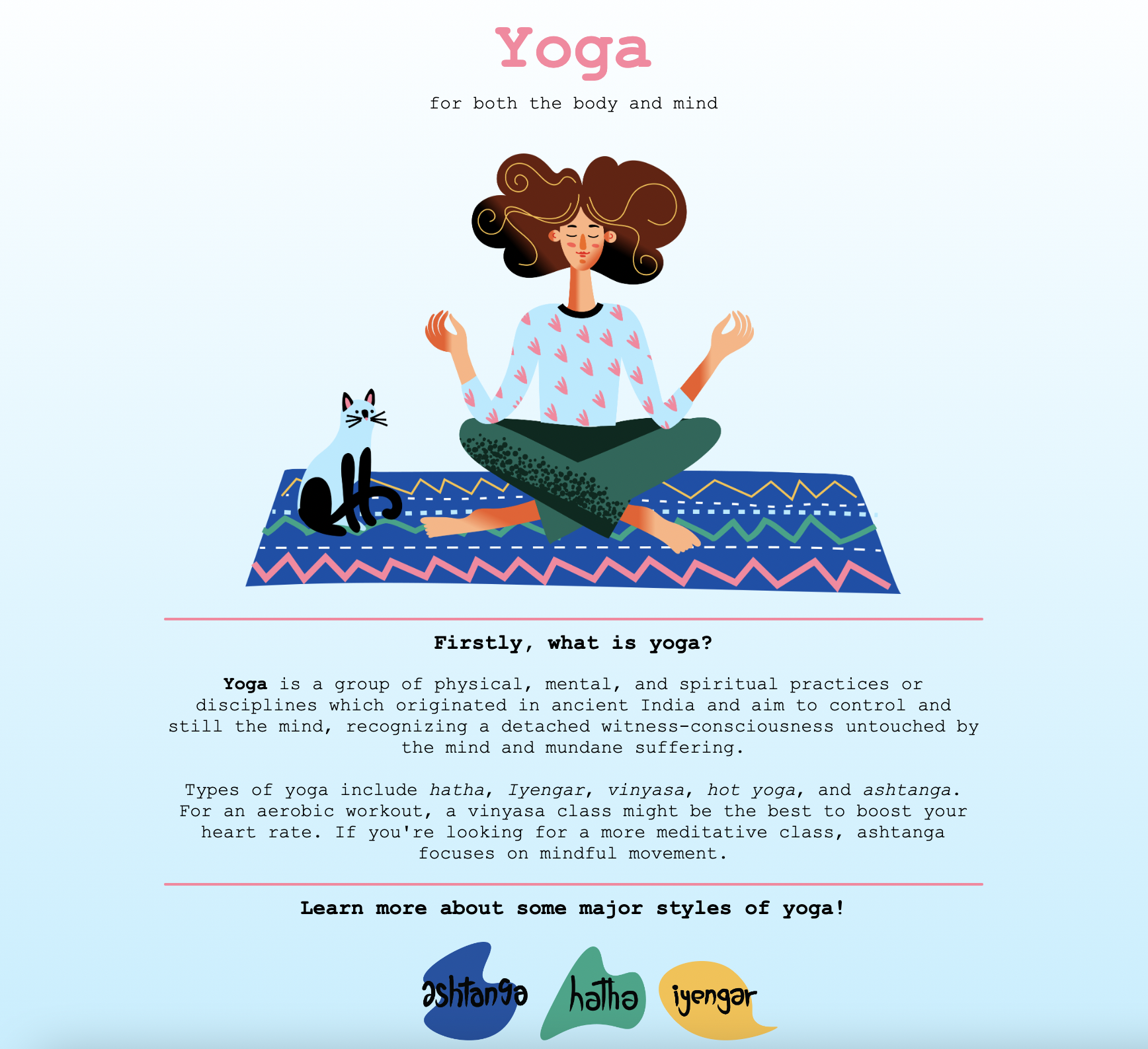 yoga webpage project